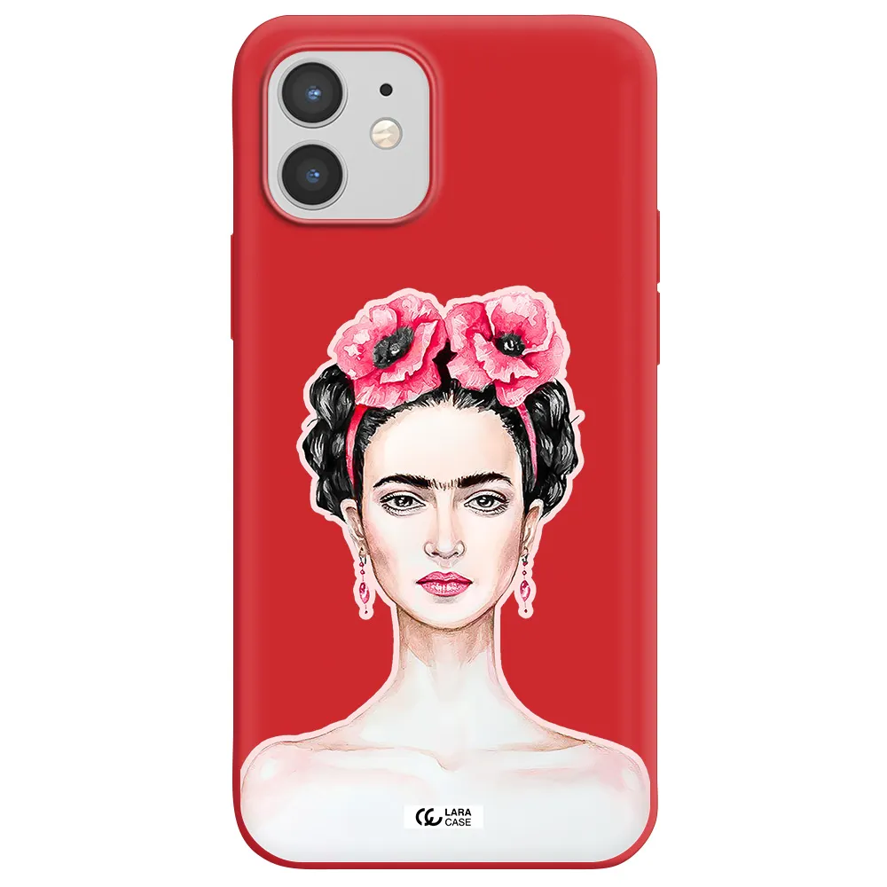 Ferida Watercolor Apple iPhone 12 Silicone Imperial Red Case