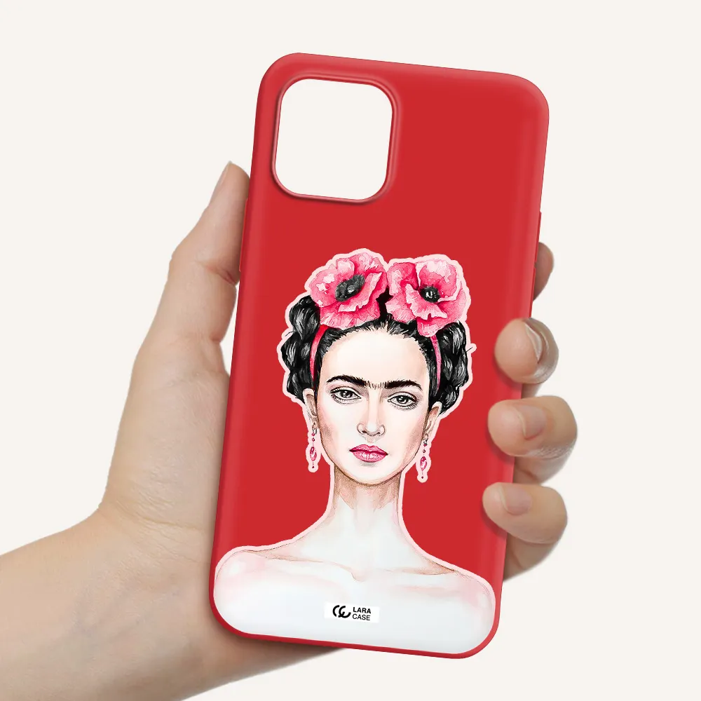 Ferida Watercolor Apple iPhone 12 Silicone Imperial Red Case