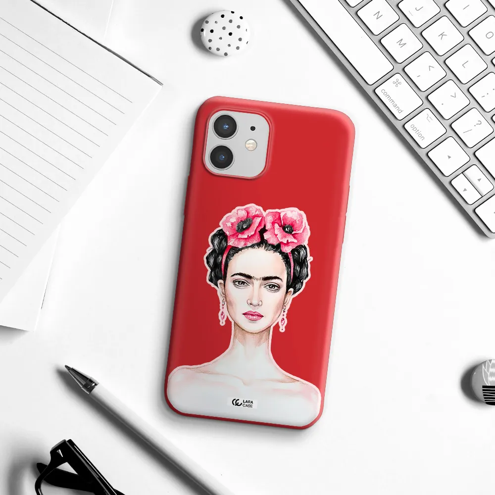 Ferida Watercolor Apple iPhone 12 Silicone Imperial Red Case