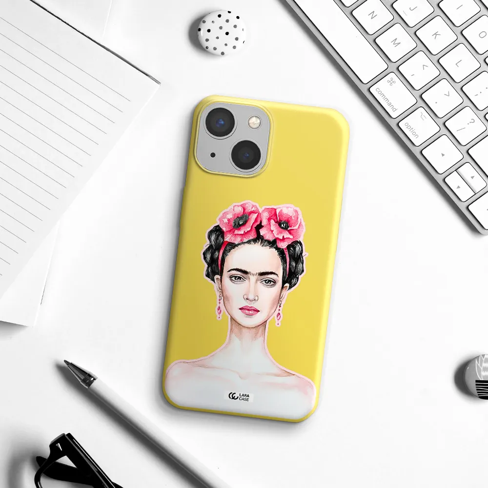 Ferida Watercolor Apple iPhone 13 mini Silicone canary yellow Case