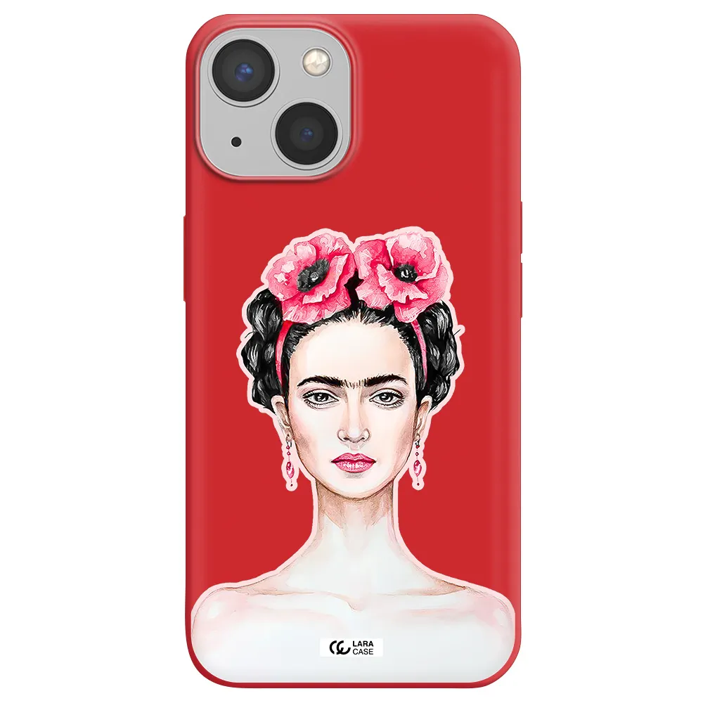 Ferida Watercolor Apple iPhone 13 Silicone Imperial Red Case