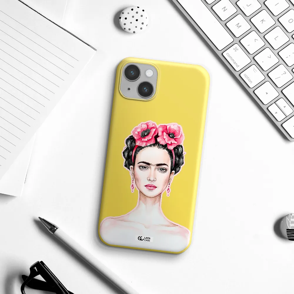 Ferida Watercolor Apple iPhone 14 plus Silicone canary yellow Case
