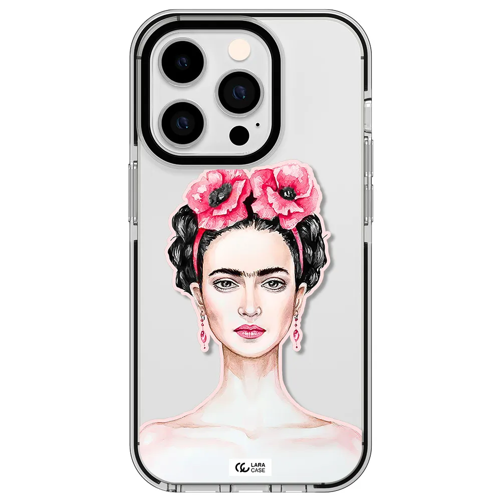 Ferida Watercolor Apple iPhone 14 pro impact black border Case