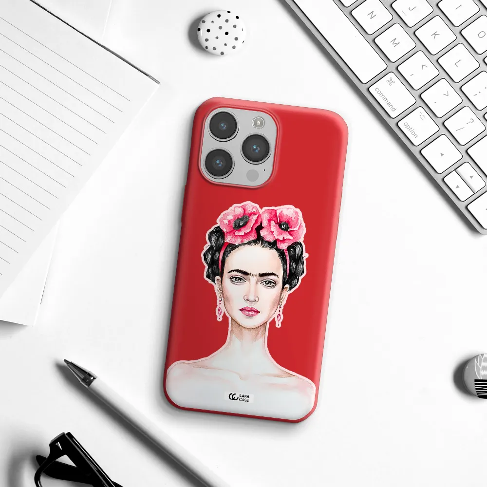 Ferida Watercolor Apple iPhone 14 pro max Silicone Imperial Red Case