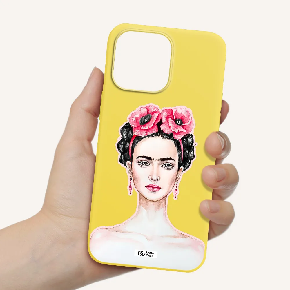 Ferida Watercolor Apple iPhone 14 pro Silicone canary yellow Case