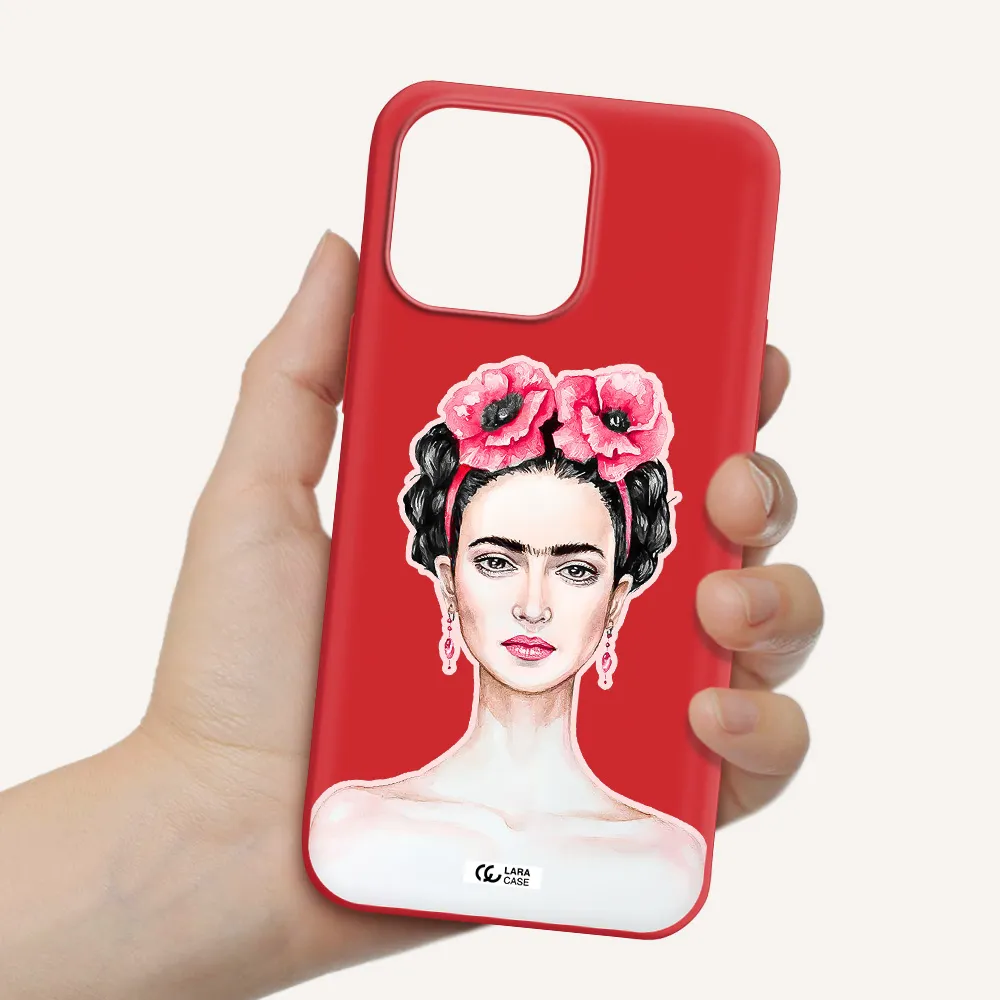 Ferida Watercolor Apple iPhone 14 pro Silicone Imperial Red Case