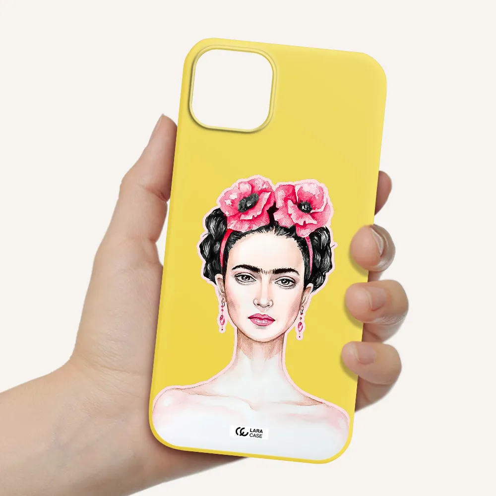 Ferida Watercolor Apple iPhone 14 Silicone canary yellow Case
