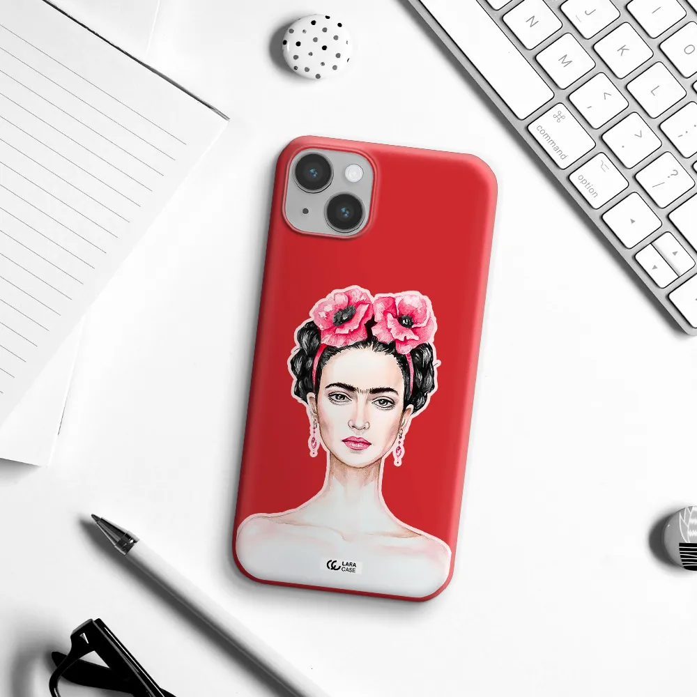 Ferida Watercolor Apple iPhone 14 Silicone Imperial Red Case