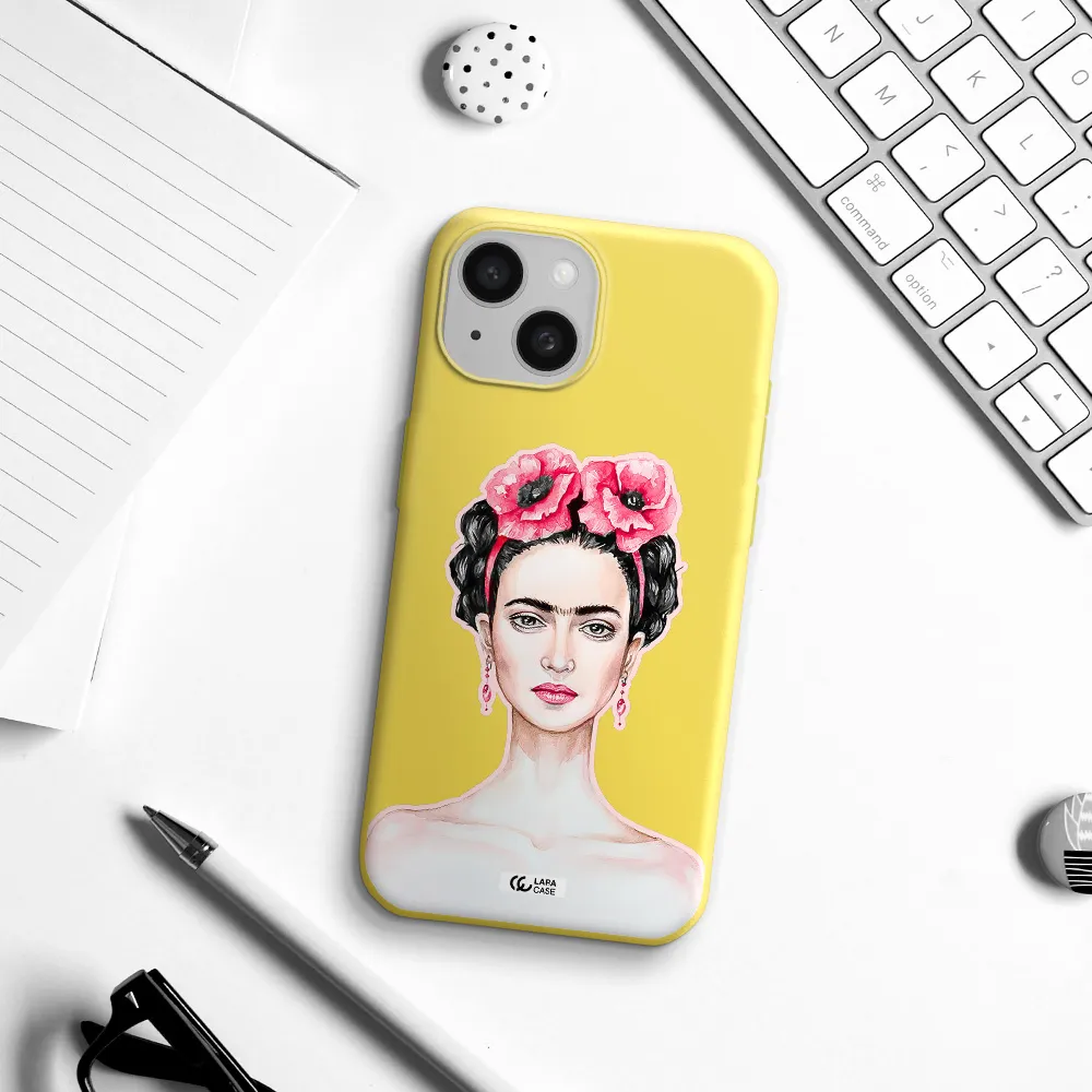 Ferida Watercolor Apple iPhone 15 Silicone canary yellow Case