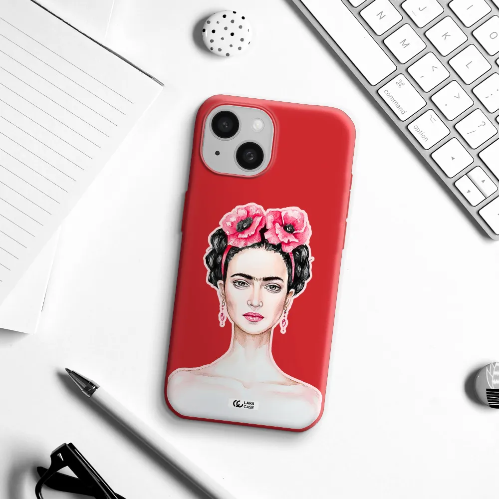 Ferida Watercolor Apple Iphone 15 Silicone Imperial Red Case