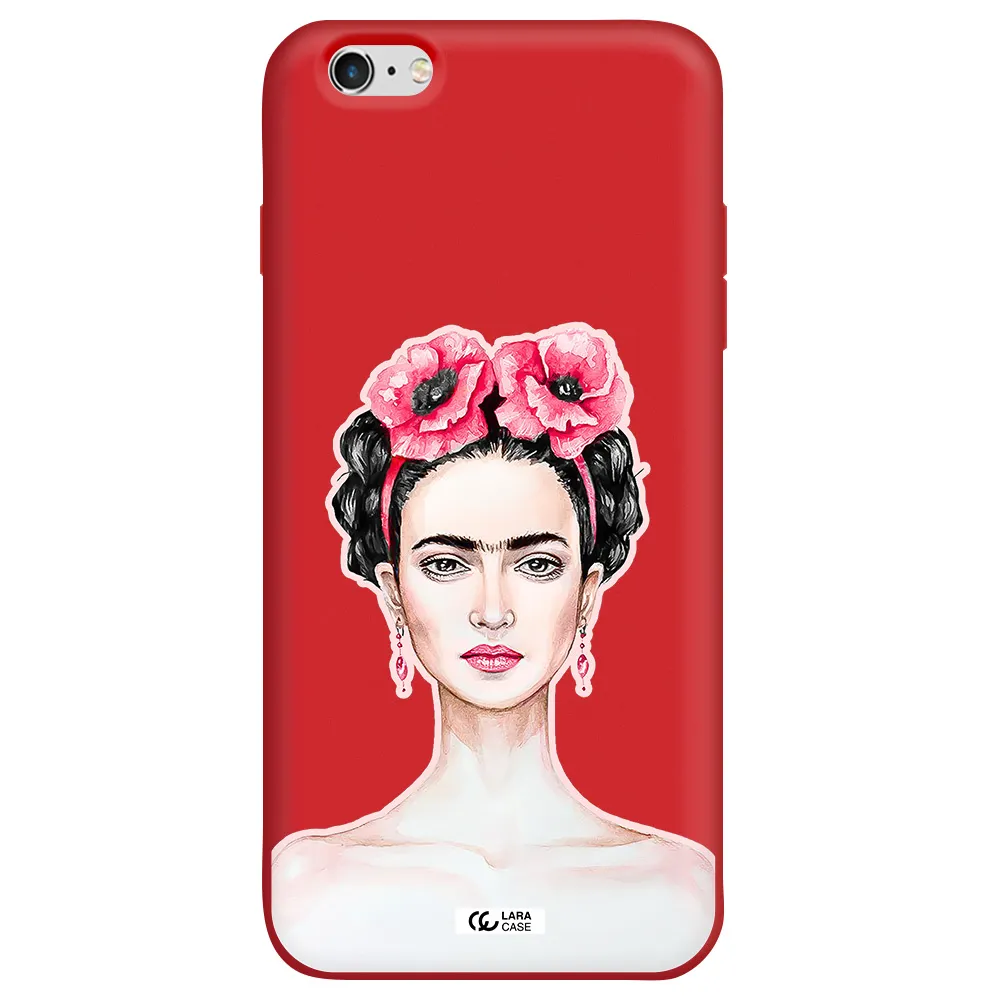 Ferida Watercolor Apple iPhone 6S Silicone Imperial Red Case