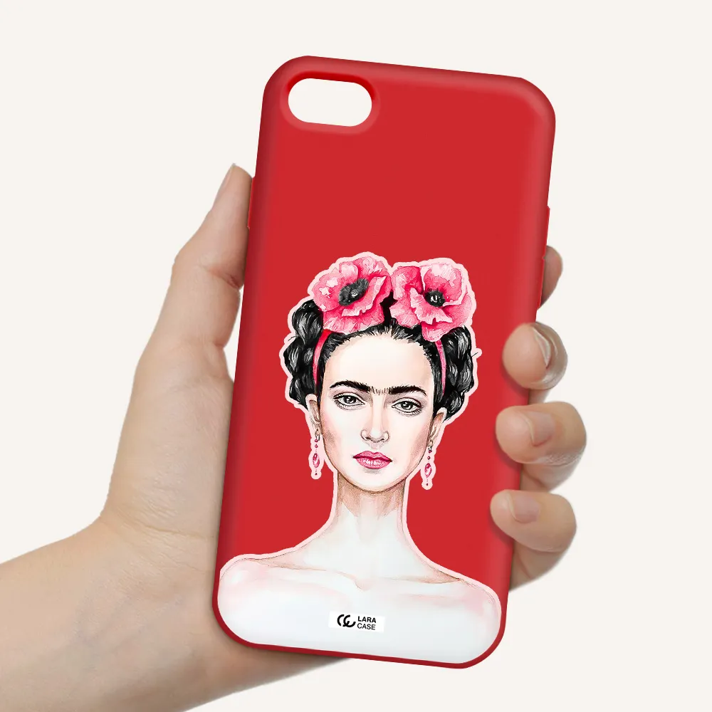 Ferida Watercolor Apple iPhone 7 Silicone Imperial Red Case