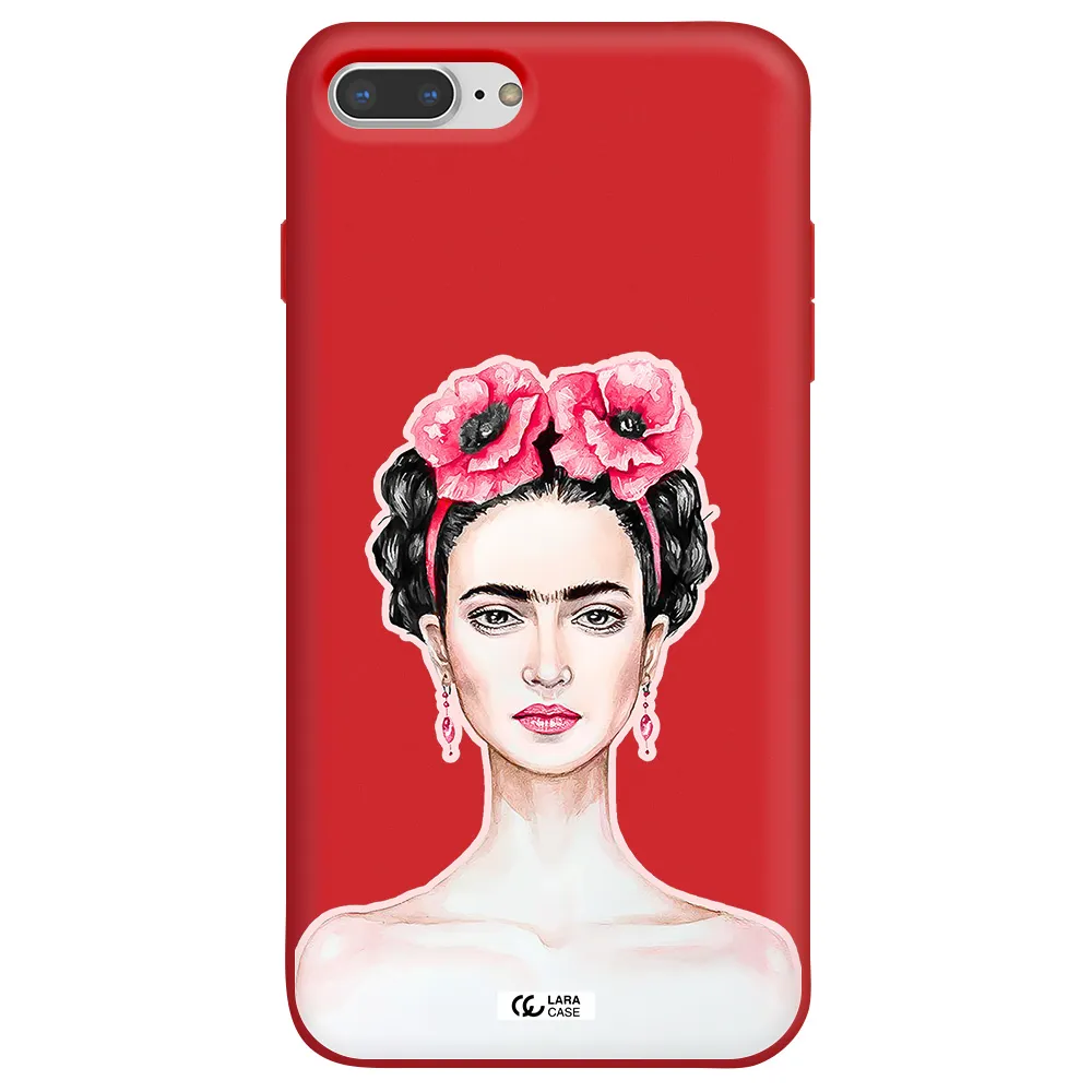 Ferida Watercolor Apple iPhone 8 plus Silicone Imperial Red Case