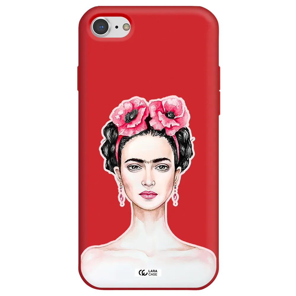 Ferida Watercolor Apple iPhone 8 Silicone Imperial Red Case