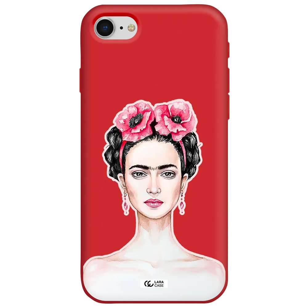 Ferida Watercolor Apple iPhone se 2020 Silicone Imperial Red Case