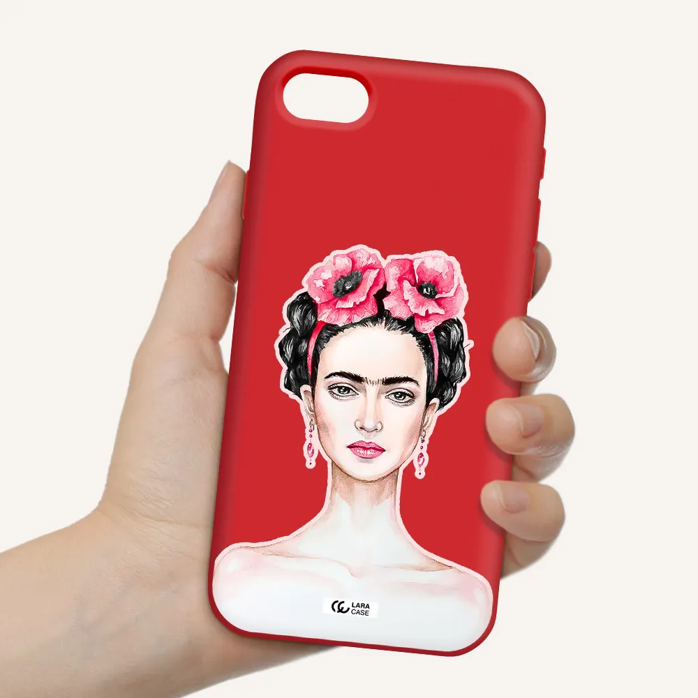 Ferida Watercolor Apple iPhone se 2020 Silicone Imperial Red Case