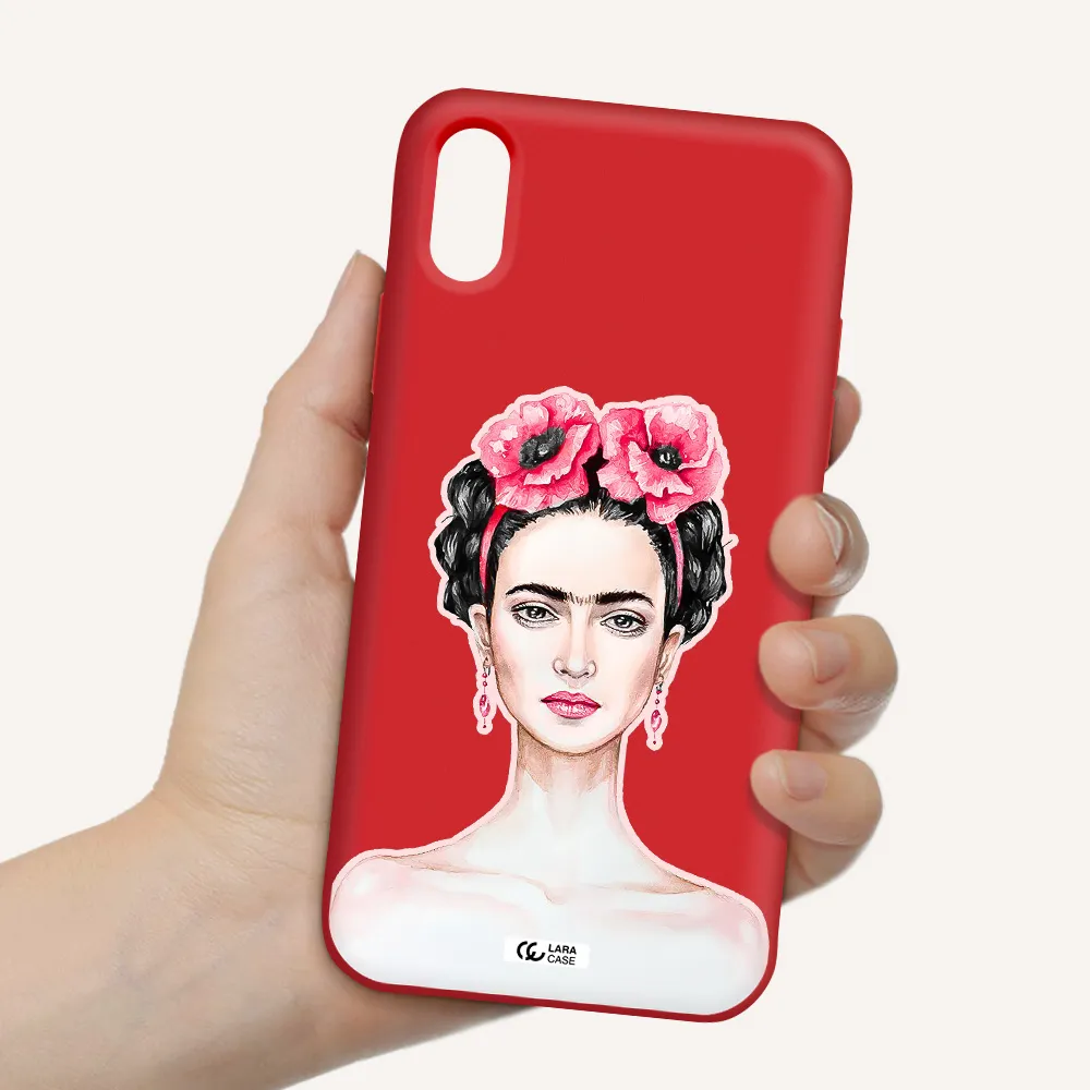 Ferida Watercolor Apple iPhone X Silicone Imperial Red Case