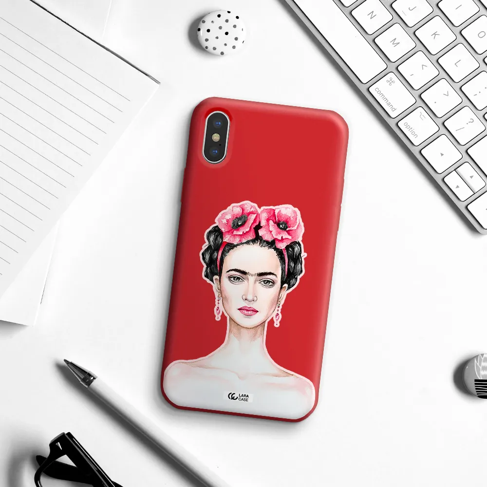 Ferida Watercolor Apple iPhone X Silicone Imperial Red Case