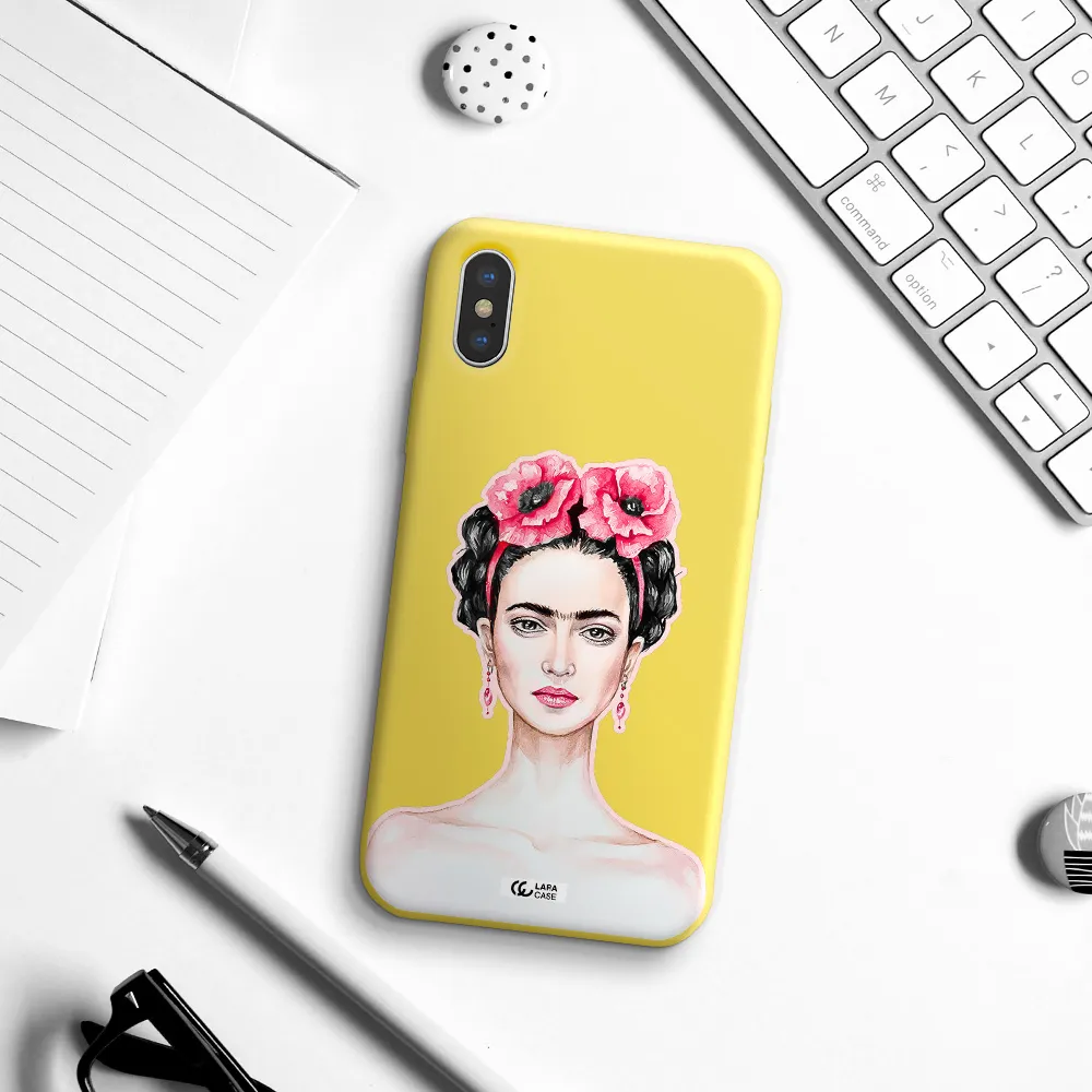 Ferida Watercolor Apple iPhone XS Silicone canary yellow Case