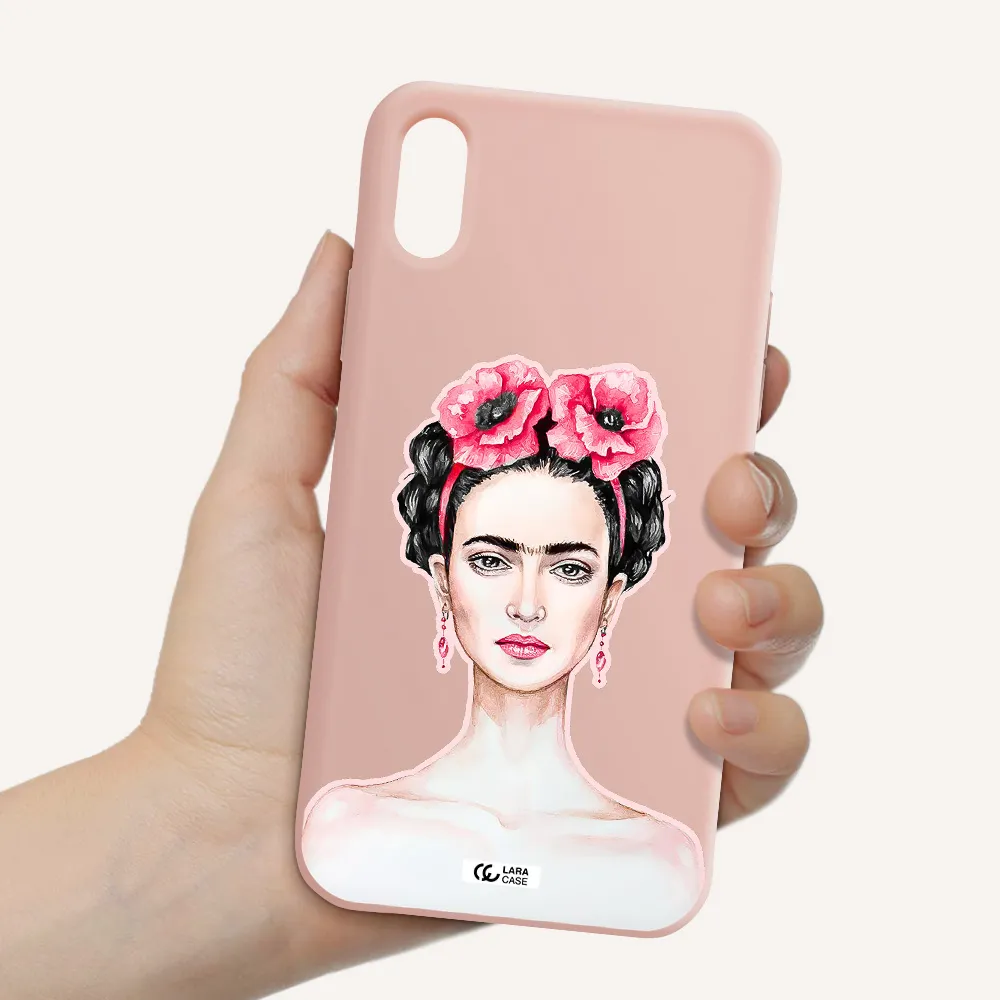 Ferida Watercolor Apple iPhone XS Silicone pastel pink Case