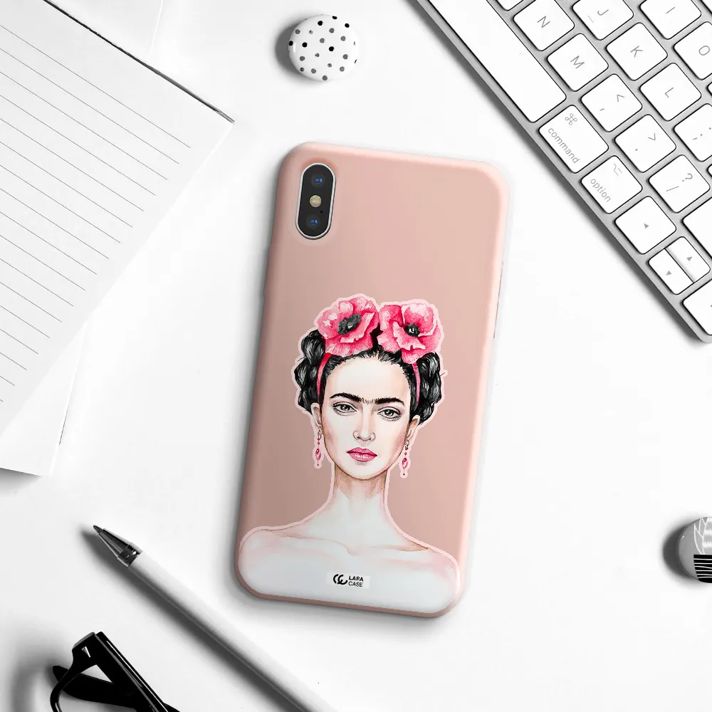 Ferida Watercolor Apple iPhone XS Silicone pastel pink Case