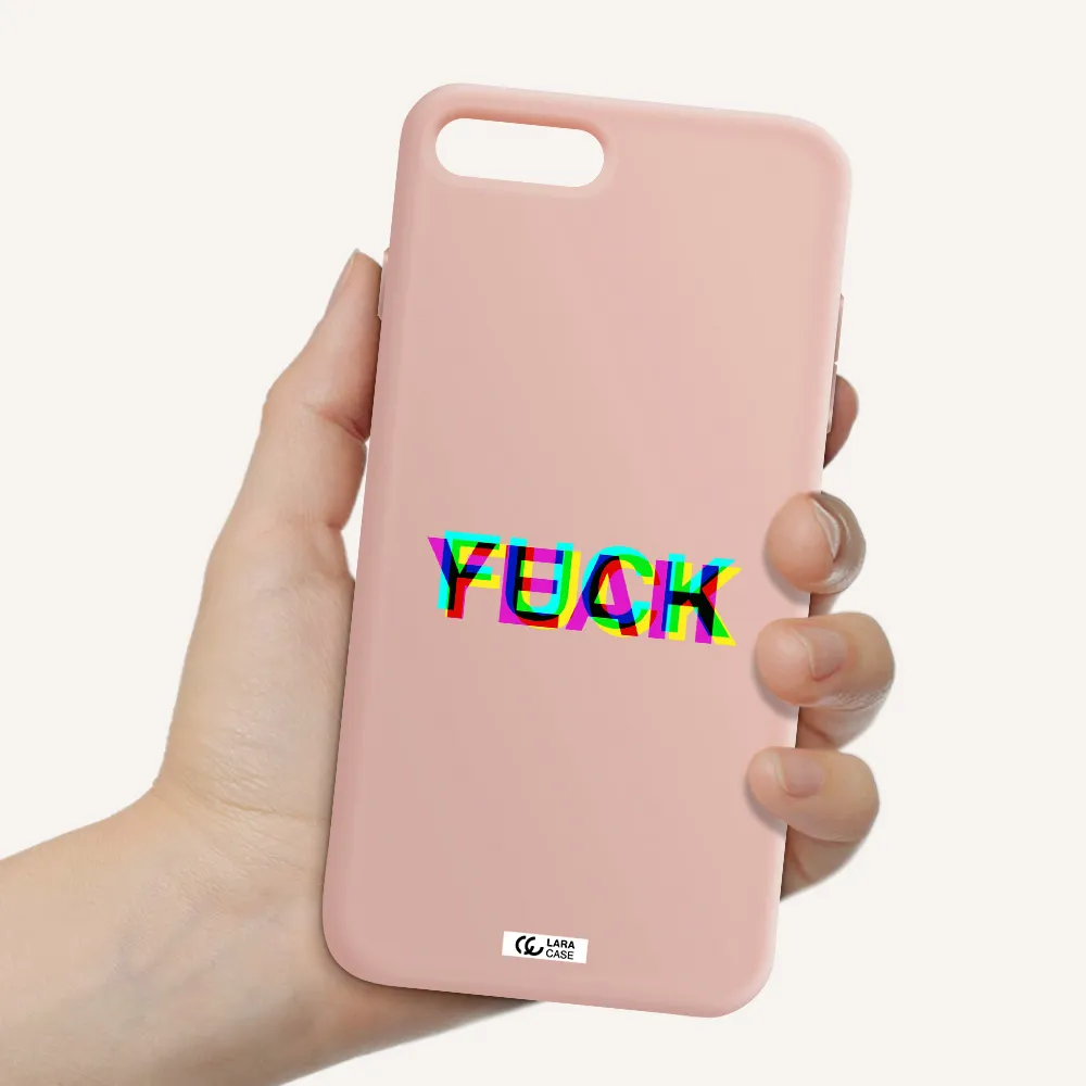 F#*K Yeah Apple iPhone 7 plus Silicone pastel pink Case