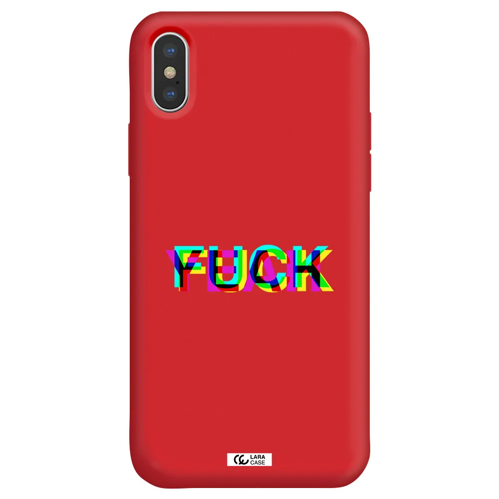 F#*K Yeah Apple iPhone X Silicone Imperial Red Case