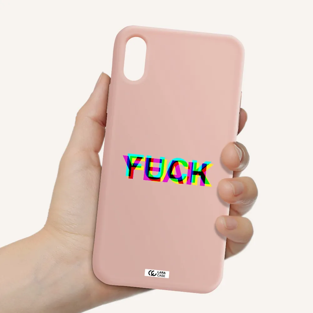 F#*K Yeah Apple iPhone X Silicone pastel pink Case