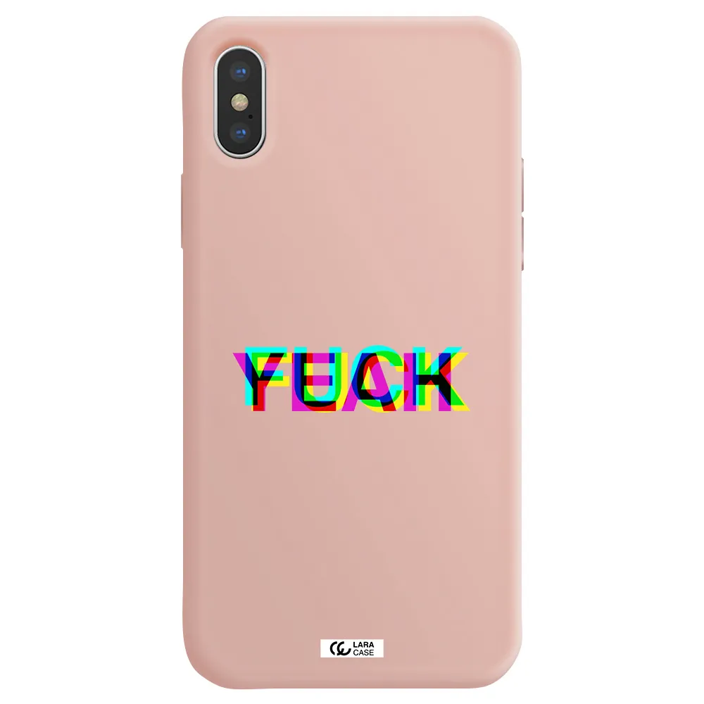 F#*K Yeah Apple iPhone XS Silicone pastel pink Case