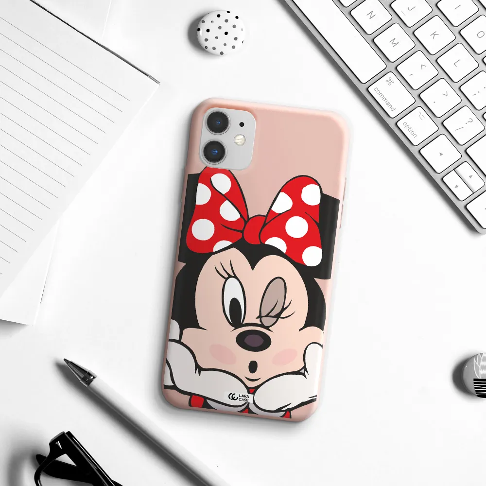 Minnie Mouse Apple iPhone 11 Silicone pastel pink Case
