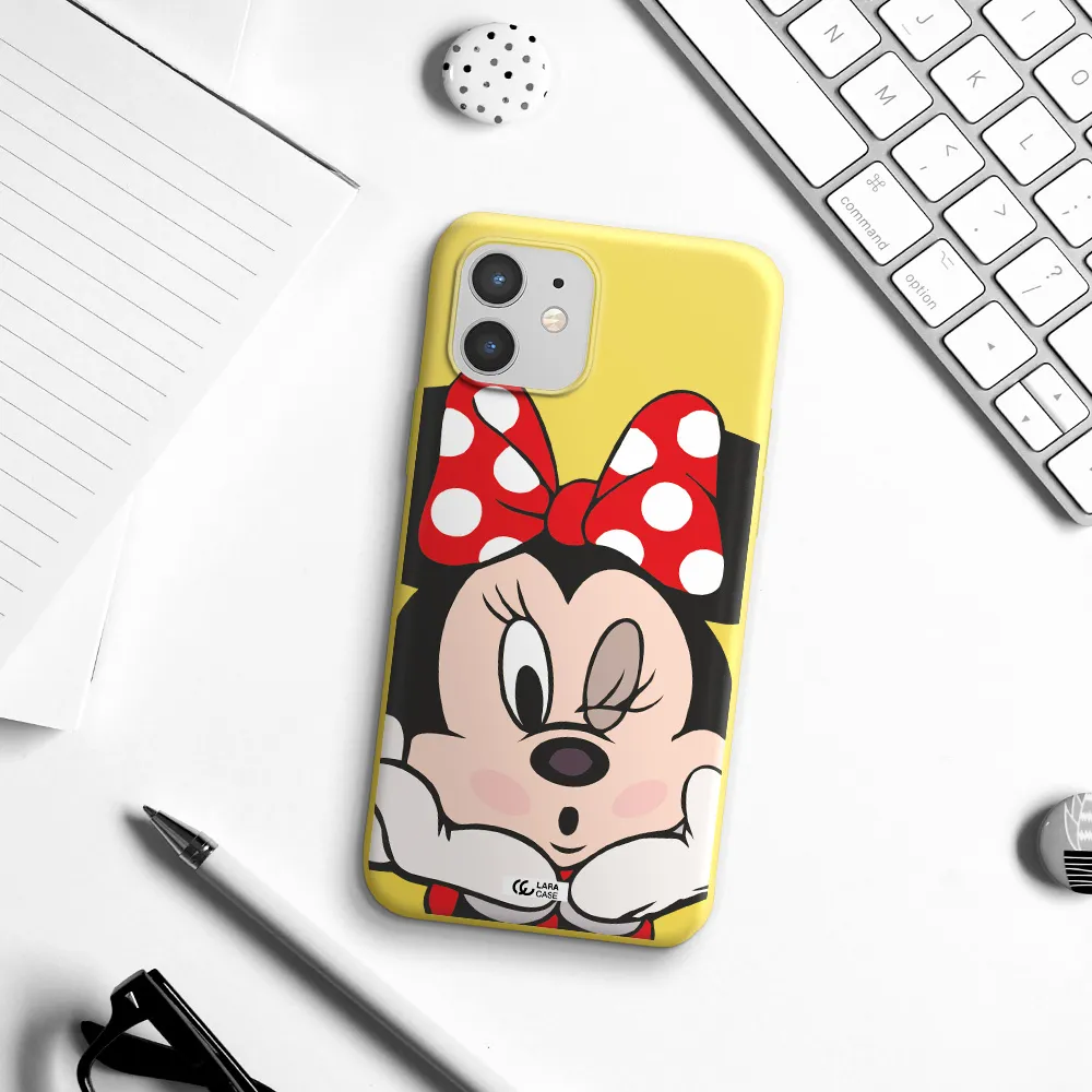 Minnie Mouse Apple iPhone 12 mini Silicone canary yellow Case