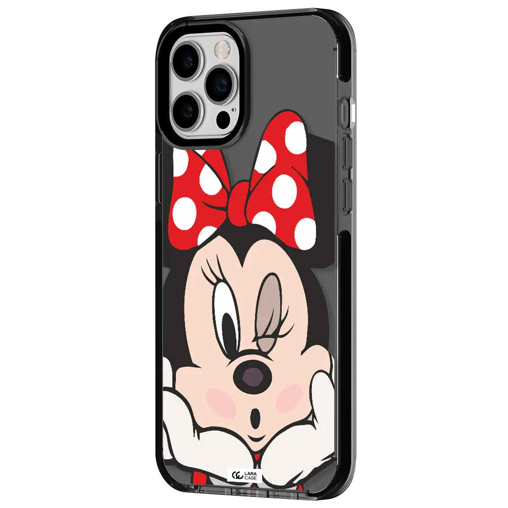 Minnie Mouse Apple iPhone 12 pro max impact Smoke Black Case