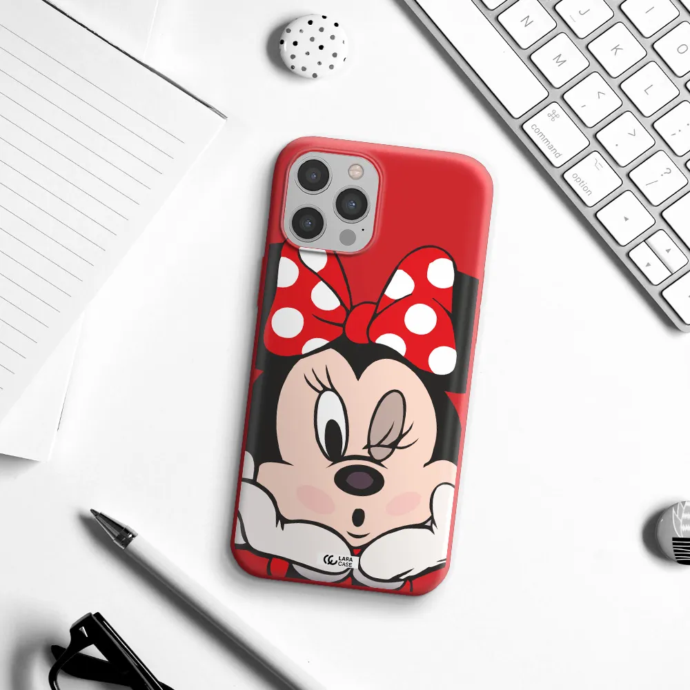 Minnie Mouse Apple iPhone 12 pro Silicone Imperial Red Case