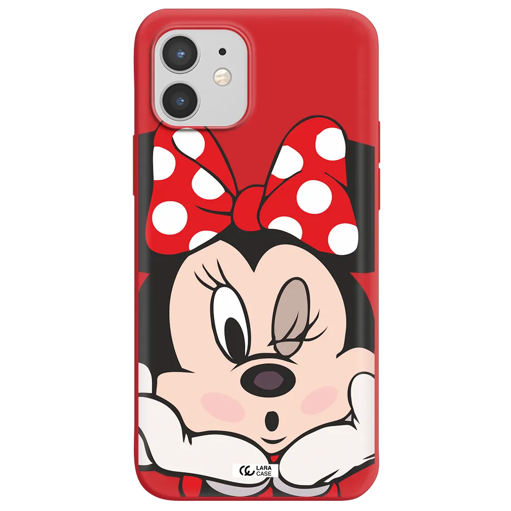 Minnie Mouse Apple iPhone 12 Silicone Imperial Red Case