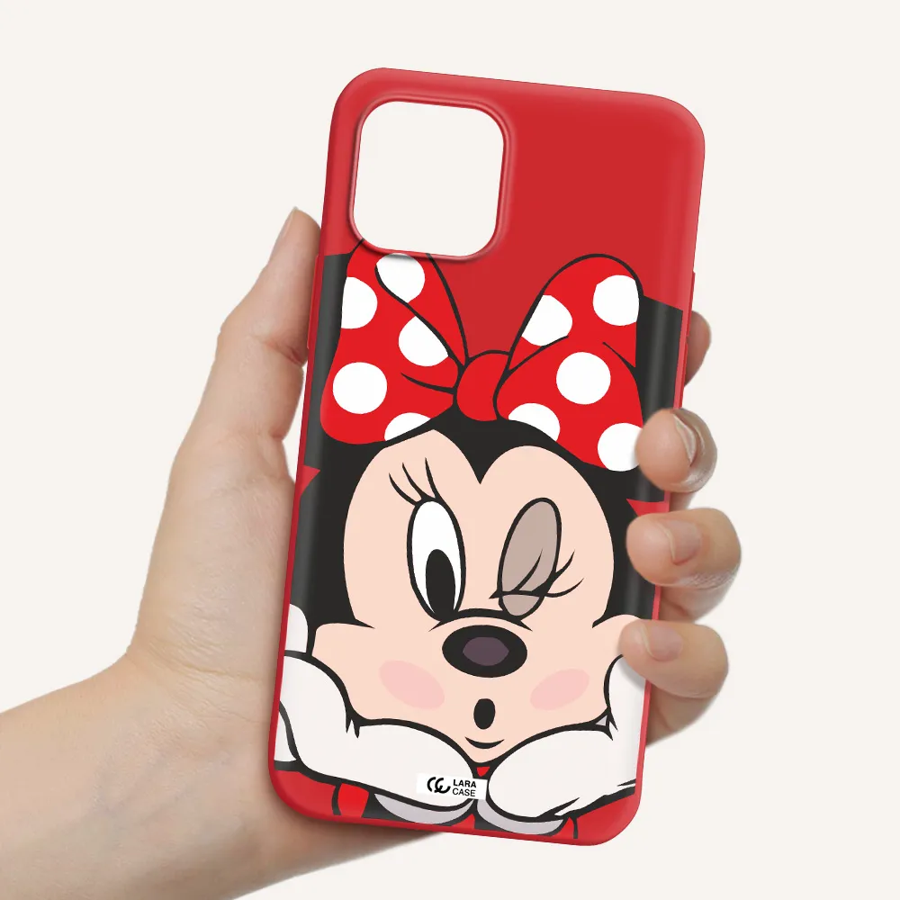 Minnie Mouse Apple iPhone 12 Silicone Imperial Red Case