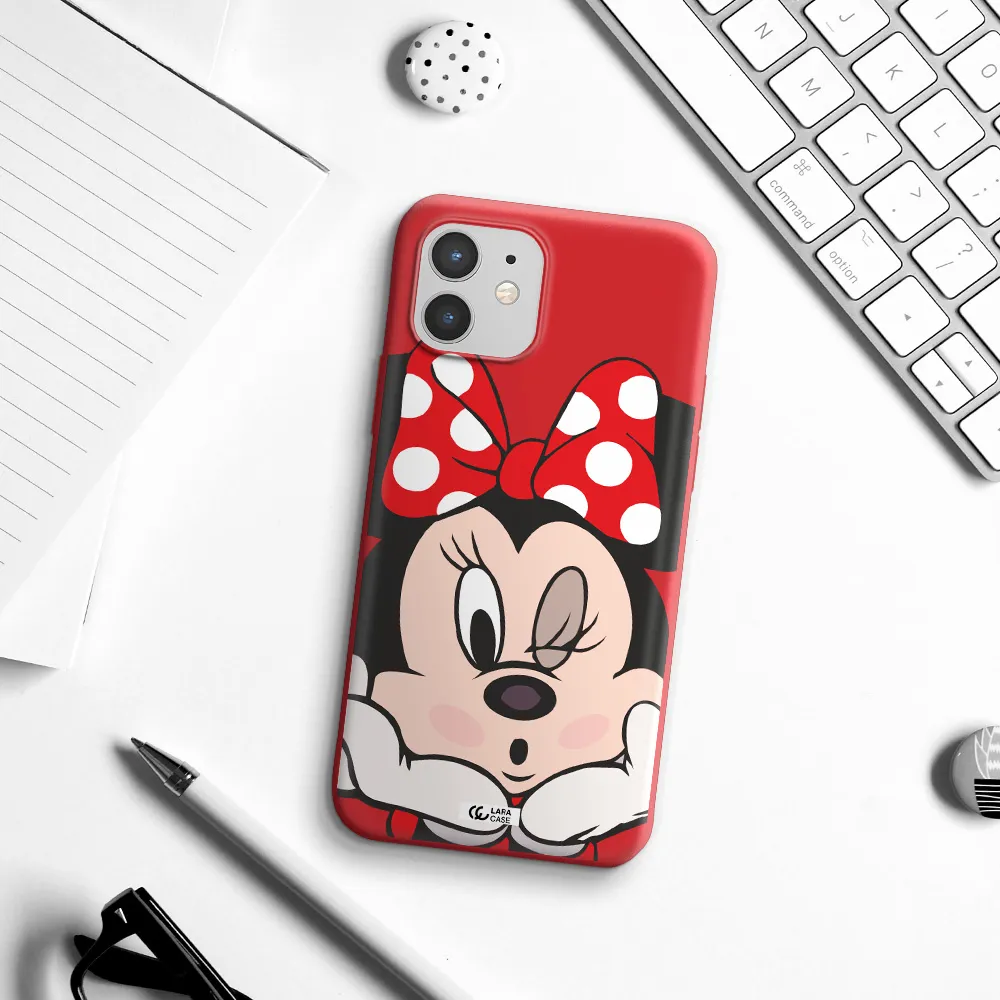 Minnie Mouse Apple iPhone 12 Silicone Imperial Red Case