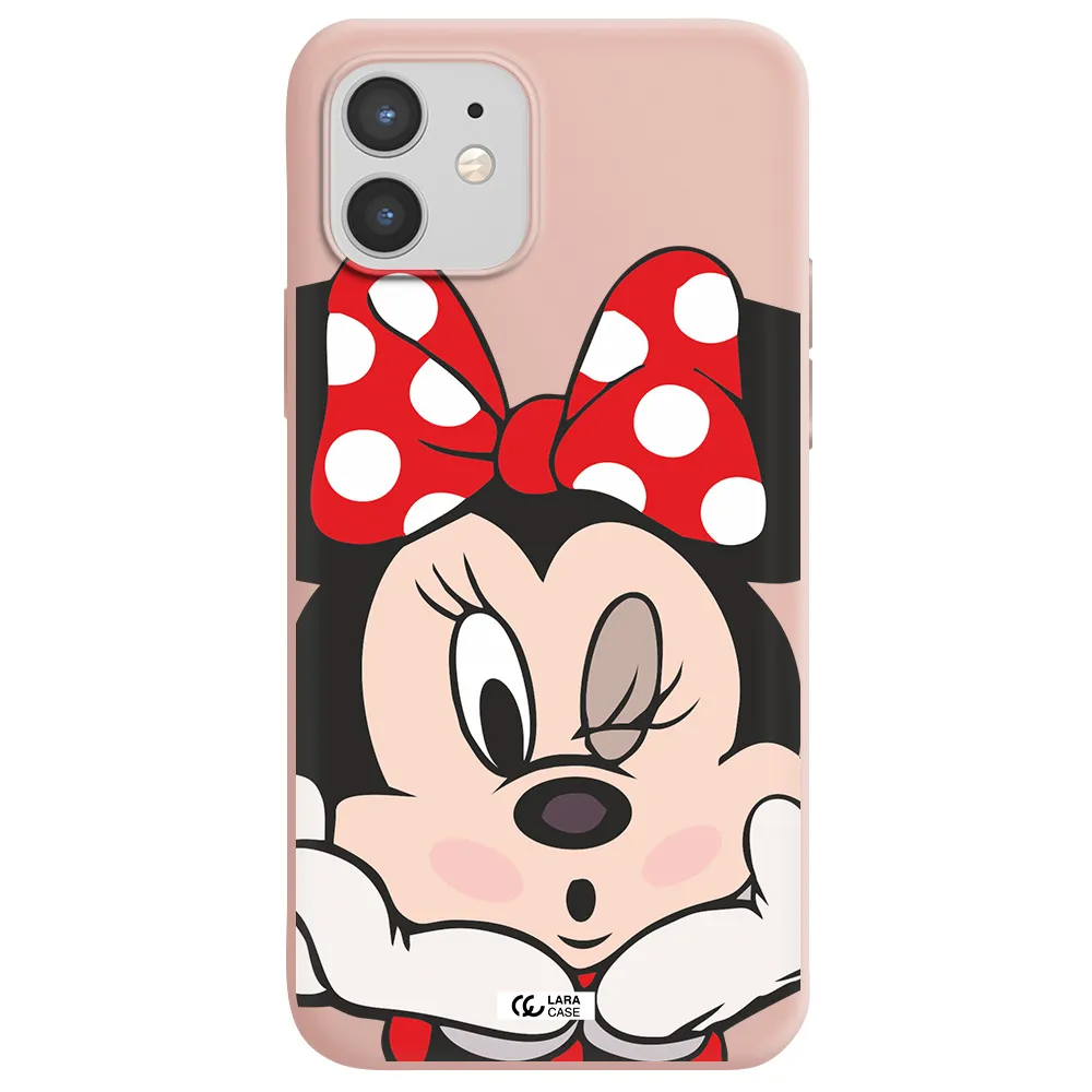 Minnie Mouse Apple iPhone 12 Silicone pastel pink Case