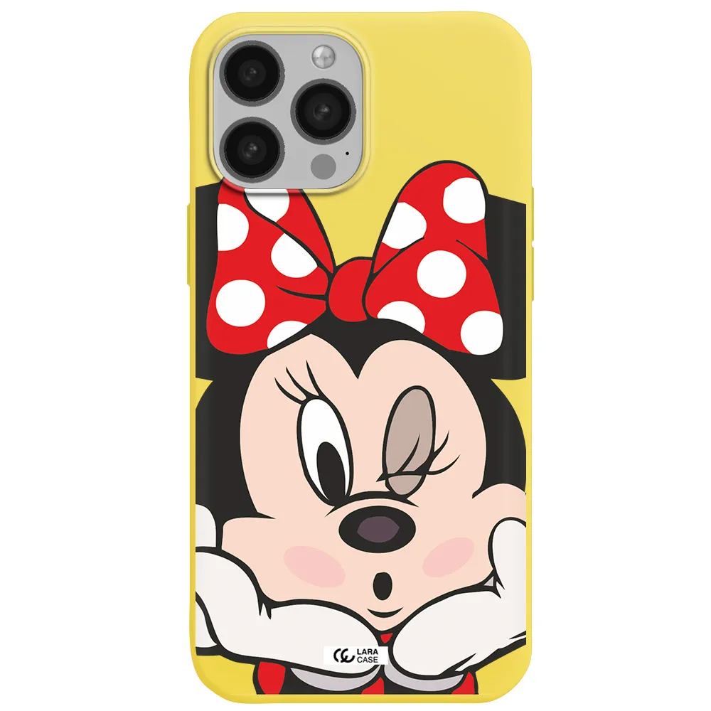 Minnie Mouse Apple iPhone 13 Pro Max Silicone canary yellow Case