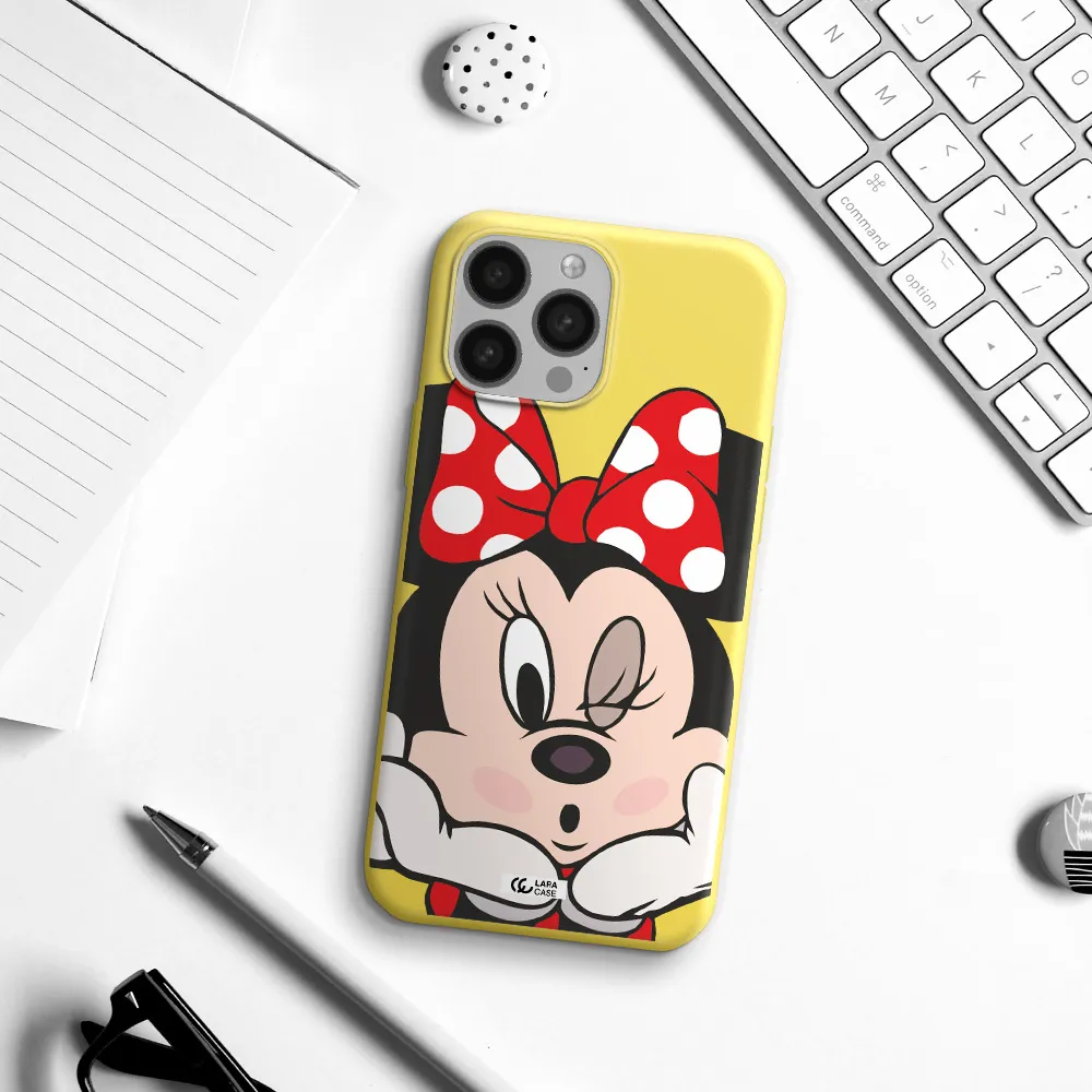Minnie Mouse Apple iPhone 13 Pro Max Silicone canary yellow Case