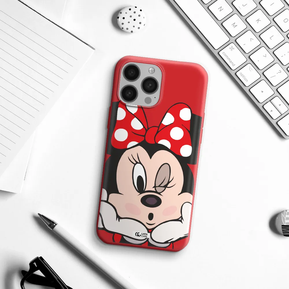 Minnie Mouse Apple iPhone 13 Pro Max Silicone Imperial Red Case