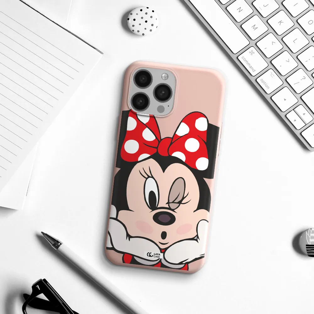 Minnie Mouse Apple iPhone 13 Pro Max Silicone pastel pink Case