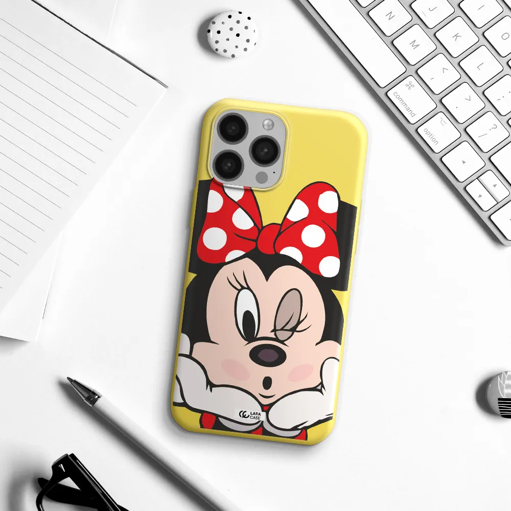 Minnie Mouse Apple iPhone 13 Pro Silicone canary yellow Case
