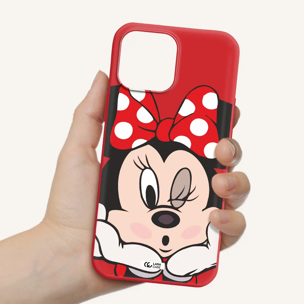 Minnie Mouse Apple iPhone 13 Pro Silicone Imperial Red Case
