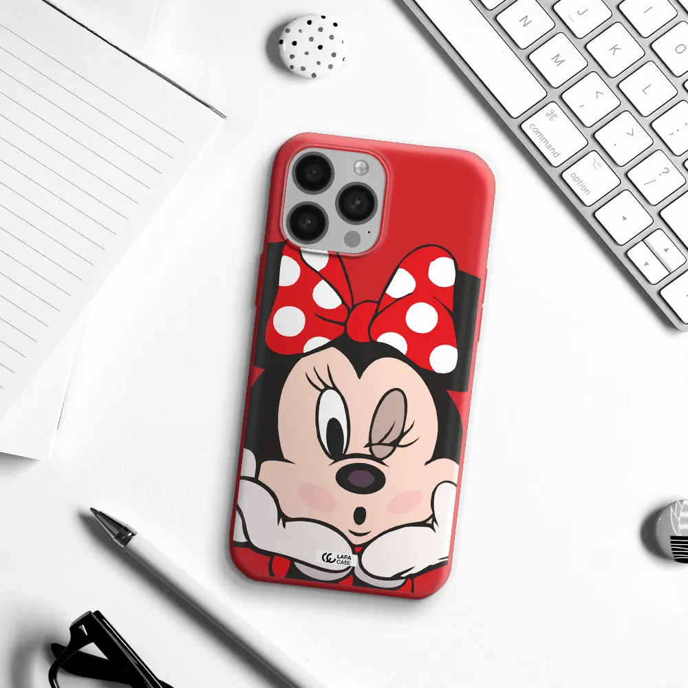 Minnie Mouse Apple iPhone 13 Pro Silicone Imperial Red Case