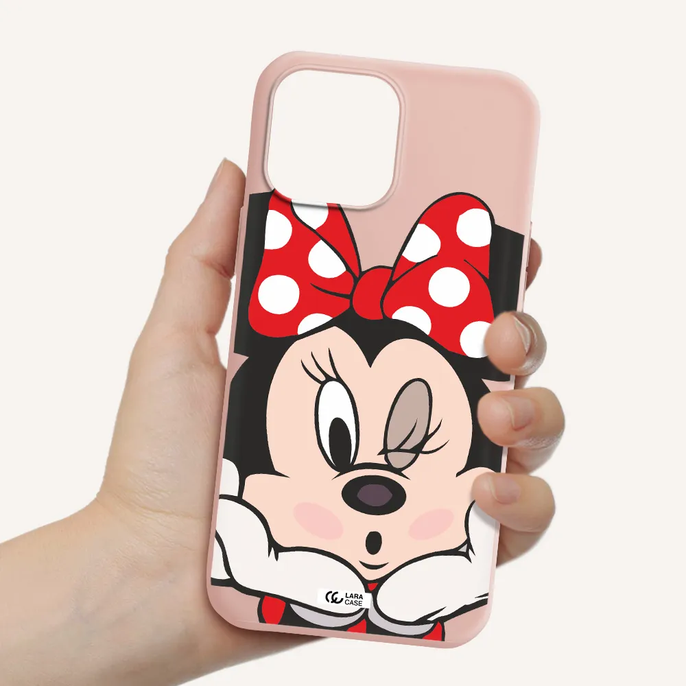Minnie Mouse Apple iPhone 13 Pro Silicone pastel pink Case
