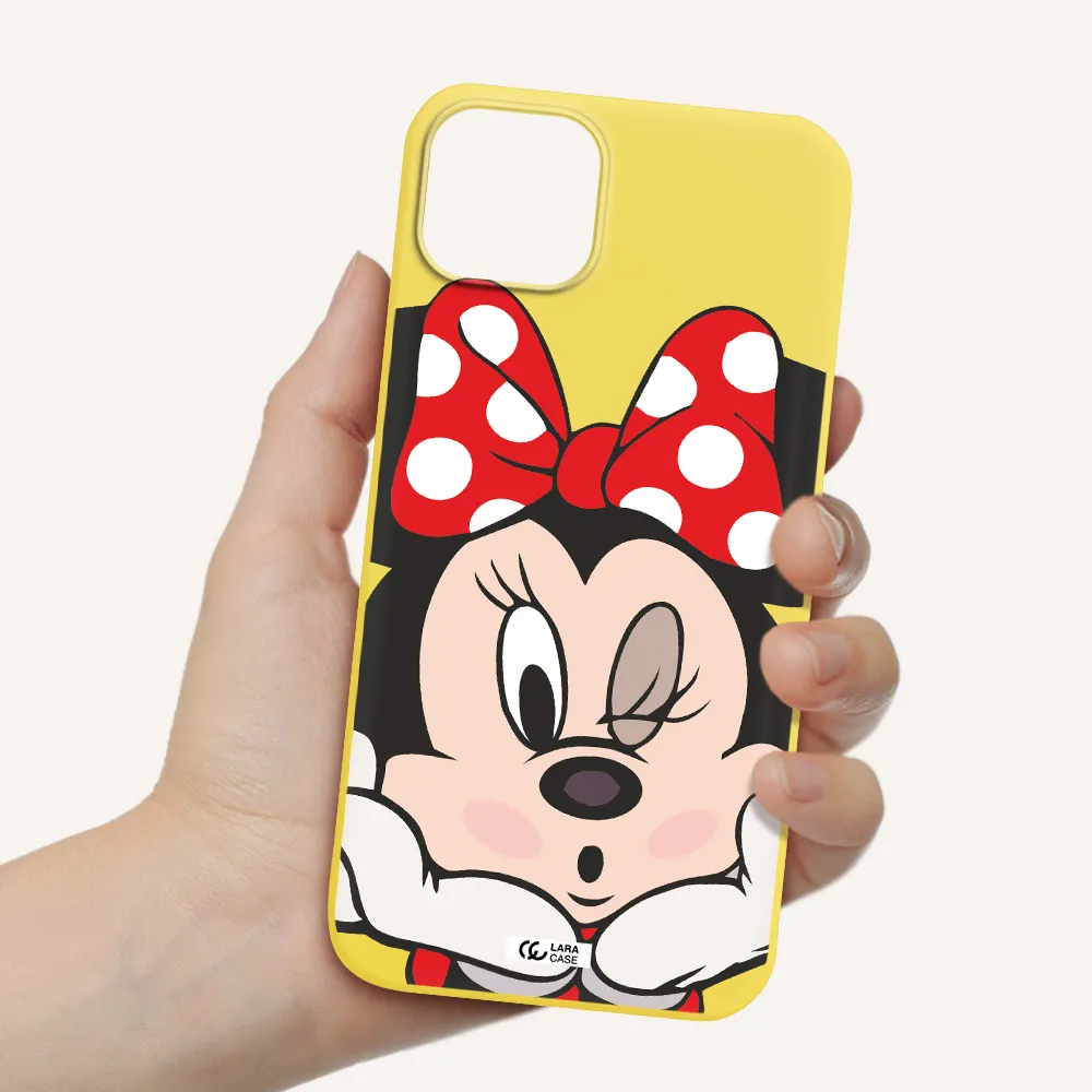 Minnie Mouse Apple iPhone 14 plus Silicone canary yellow Case