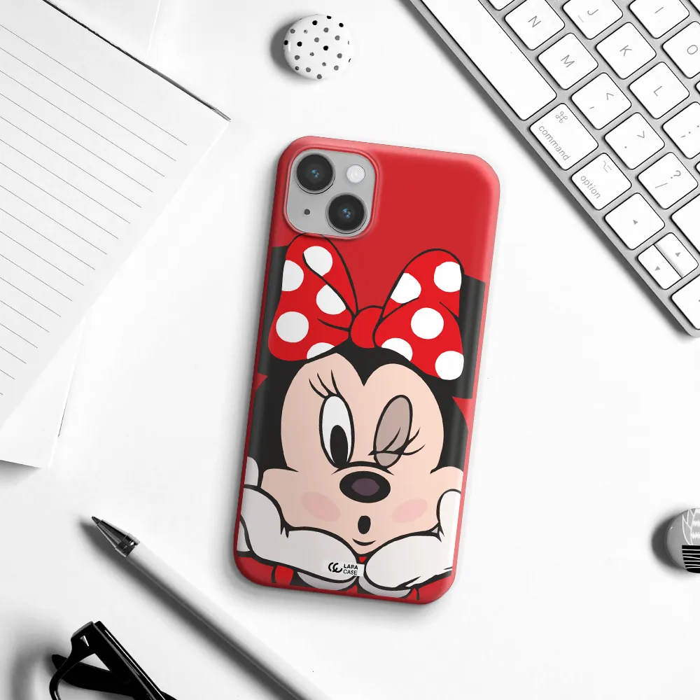 Minnie Mouse Apple iPhone 14 plus Silicone Imperial Red Case