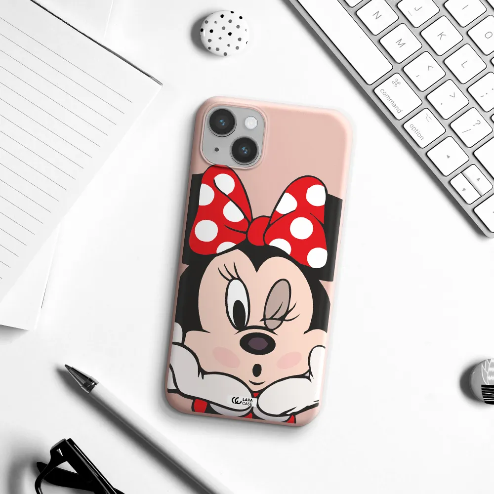 Minnie Mouse Apple iPhone 14 plus Silicone pastel pink Case