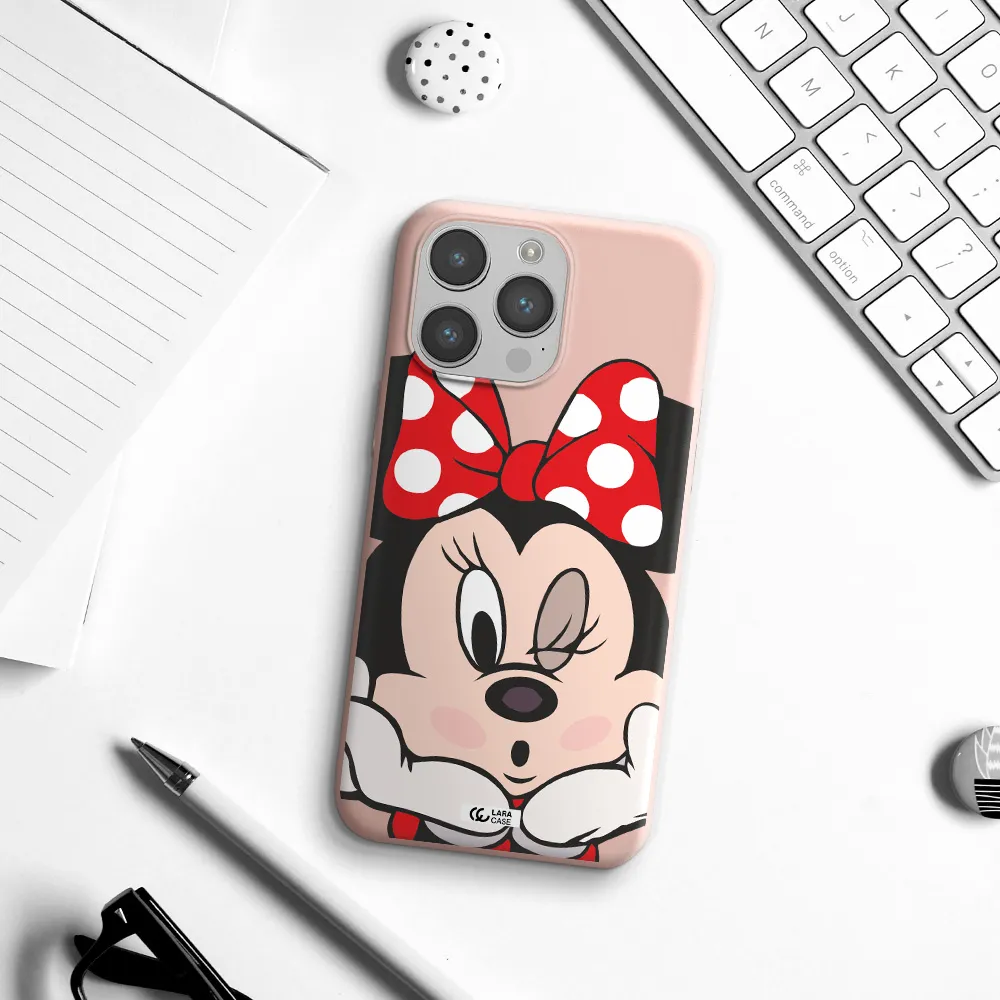 Minnie Mouse Apple iPhone 14 pro max Silicone pastel pink Case