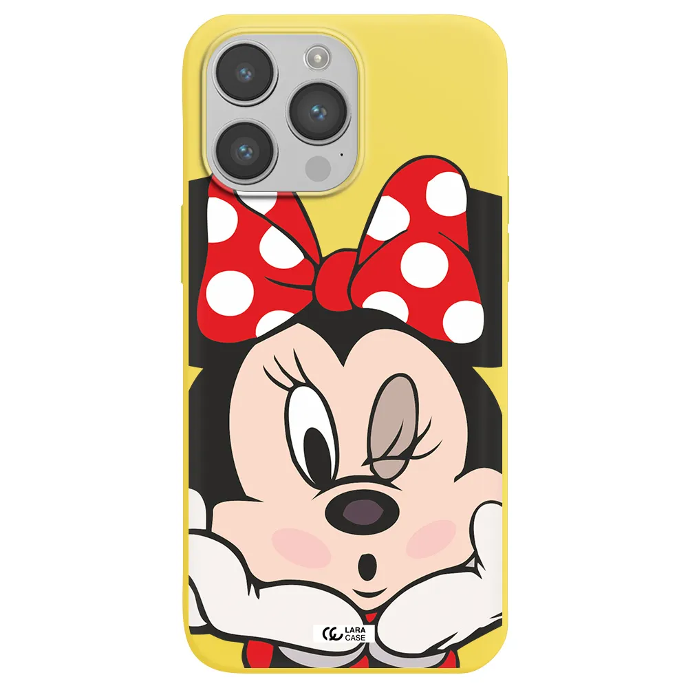 Minnie Mouse Apple iPhone 14 pro Silicone canary yellow Case